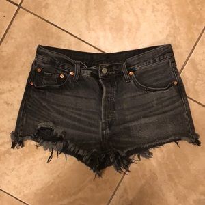 Levi’s Black Denim Cutoff Shorts